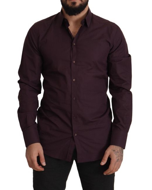 Dolce & Gabbana Blue Regal Slim Fit Dress Shirt for men