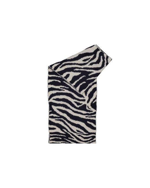 Pieces Black Blue Recycled Polyester Scarf
