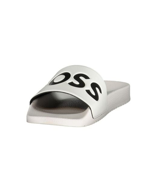 Boss White Polyurethane Men's Slipper for men