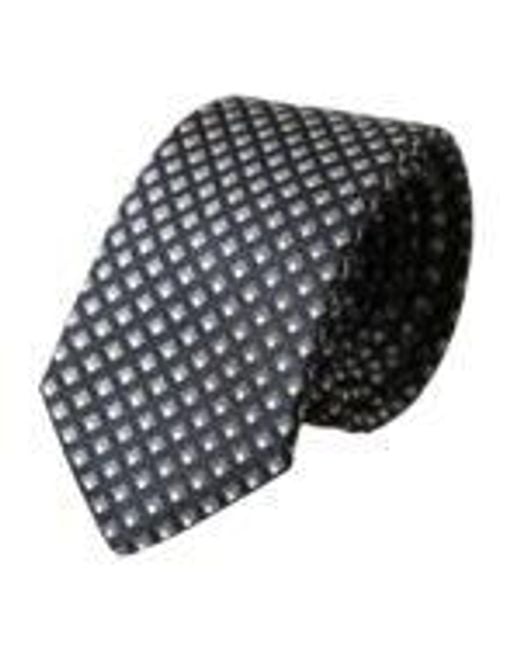 Dolce & Gabbana Gray Geometric Pattern Silk Tie for men