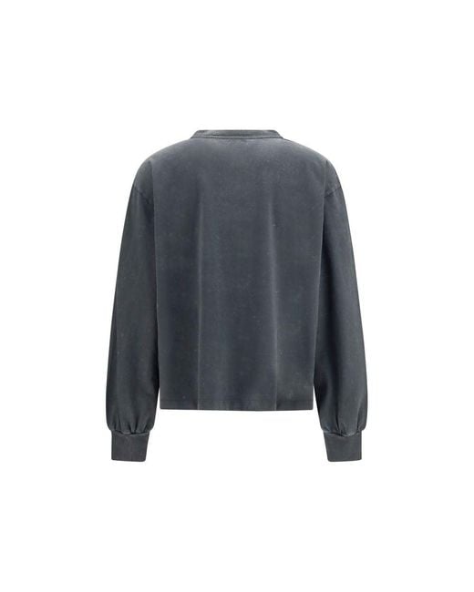 Ganni Blue Gray Cotton Sportswear