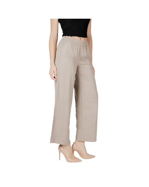 ONLY Natural Beige Viscose Casual Pants