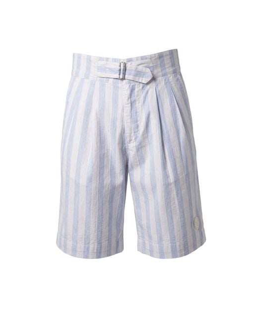 Trussardi Blue White Cotton Men Short for men