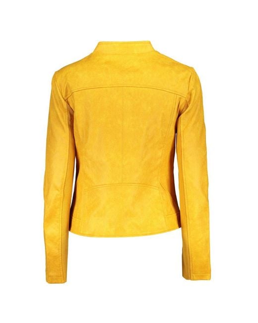 Desigual Yellow Vibrant Athletic Jacket With Chic Logo
