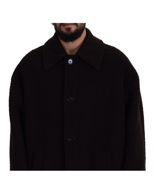Dolce & Gabbana Black Elegant Alpaca Wool Blend Jacket for men