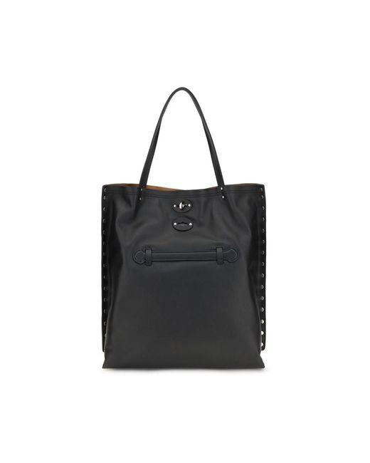 Zanellato Black Calf Leather Bos Taurus Shoulder Bag
