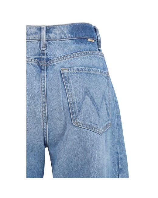 Mother Blue Mother Cotton Cropped Jeans