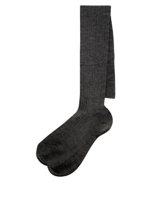 Brunello Cucinelli Black Bicolor Cashmere Socks