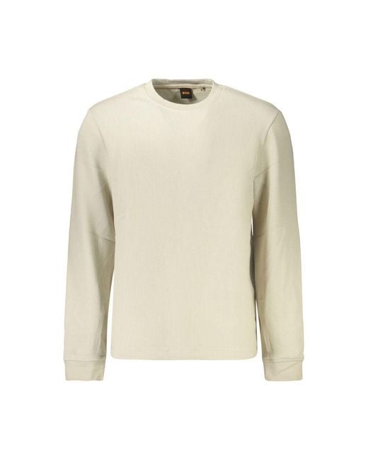 Boss Natural Beige Cotton Men's Shirt for men
