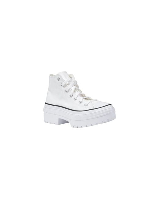 Converse White Fabric Chunky Sneakers