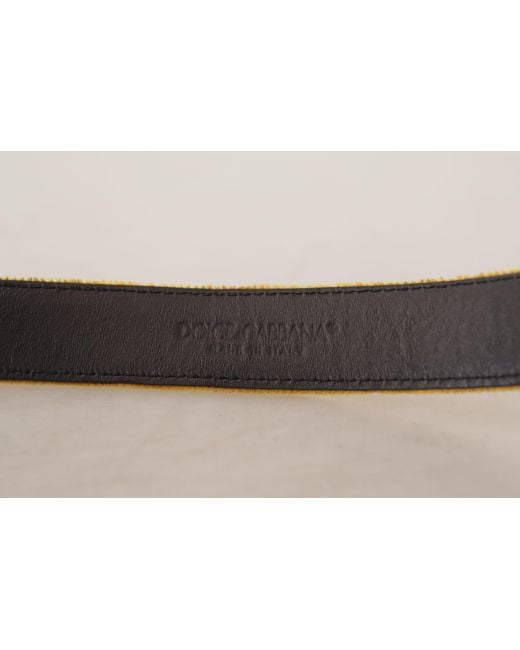 Dolce & Gabbana Black Elegant Velvet Buckle Belt