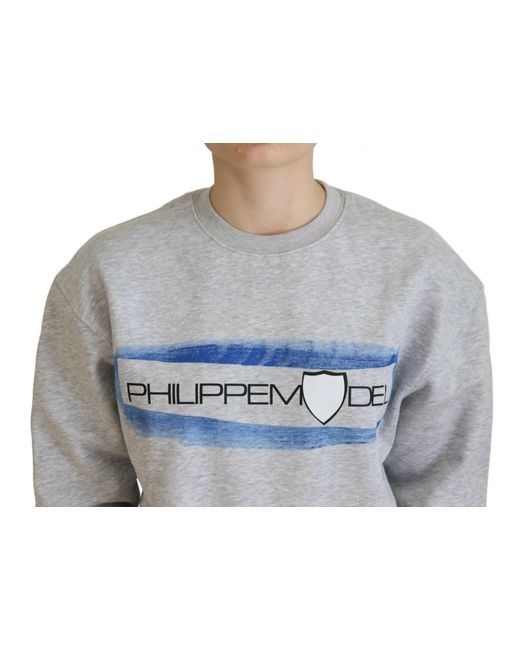 Philippe Model Gray Printed Long Sleeves Pullover Sweater