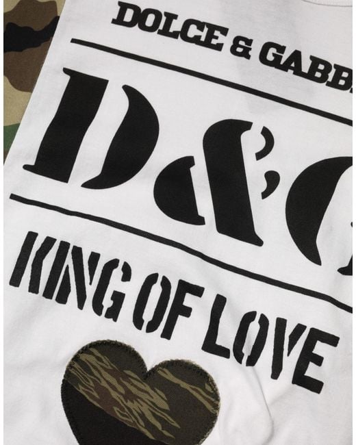 Dolce & Gabbana Black Logo Camouflage Crew Neck T-Shirt for men
