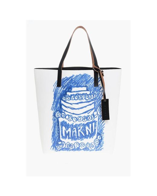 Marni Blue Multicolor Plastic Tote Bag for men