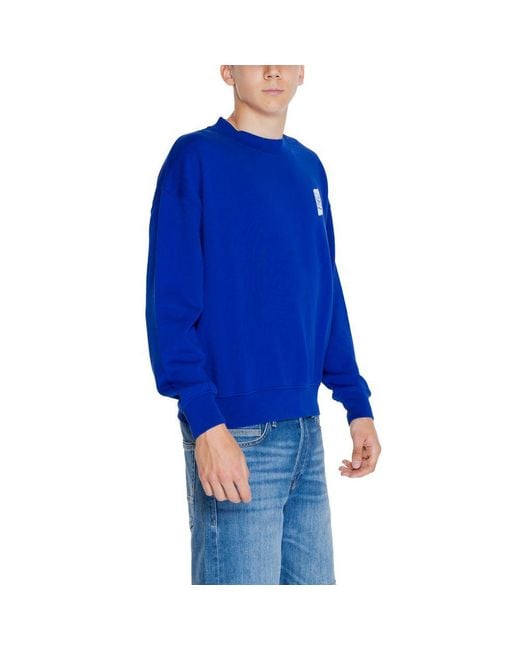 Replay Blue Cotton Sweatshirt for men