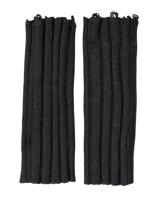 Dolce & Gabbana Black Virgin Wool Knitted Fingerless Gloves for men