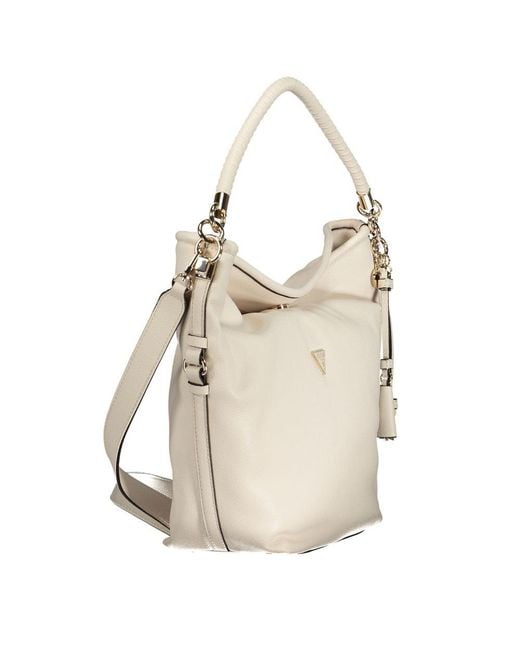 Guess White Black Polyurethane Handbag