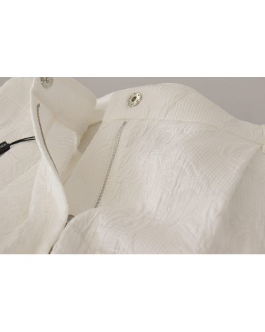 Dolce & Gabbana White High Waist Culotte Cotton Shorts