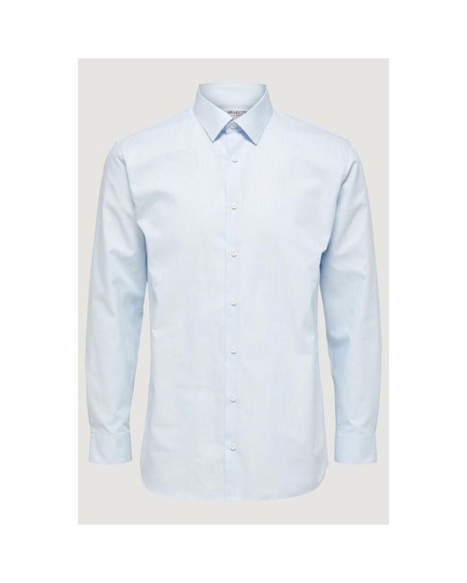 SELECTED Blue Cotton Shirt for men