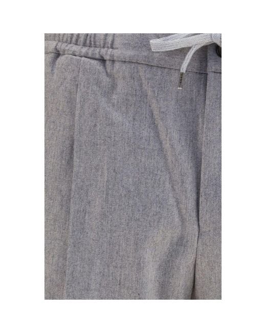 PT Torino Gray Wool Oves Aries Casual Pants for men