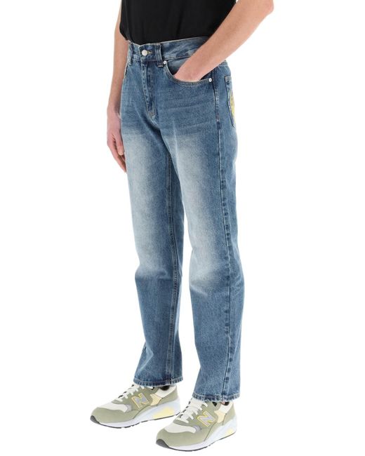 BBCICECREAM Blue Jeans With Embroidery Decorations for men