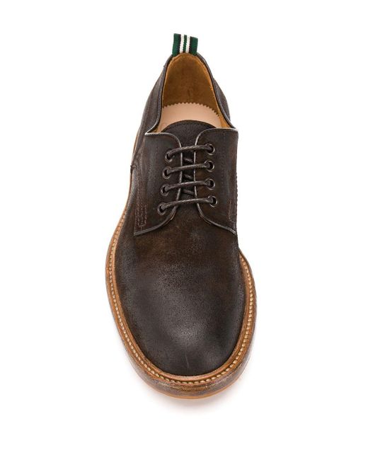 Green George Brown Lace Up Derby Shoes for men