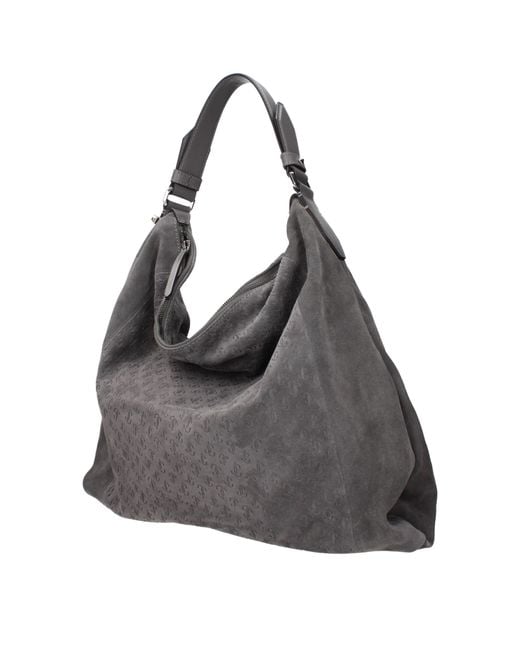 Jimmy Choo Gray Leather Shoulder Bag