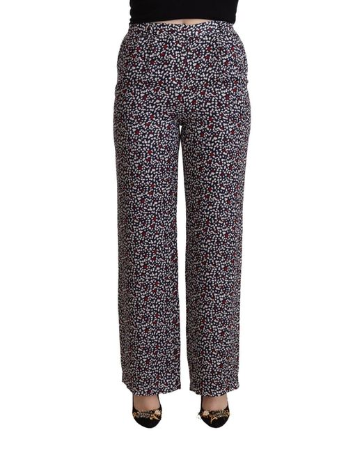 Michael Kors Black High Waist Printed Straight Pants