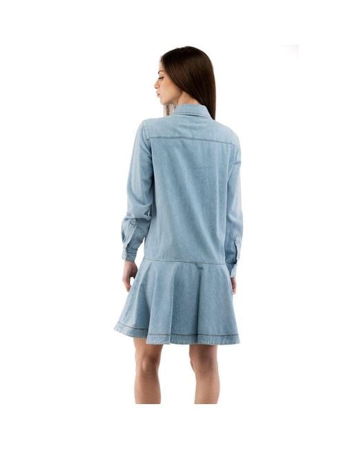Moschino Blue Multicolor Cotton Casual Dress