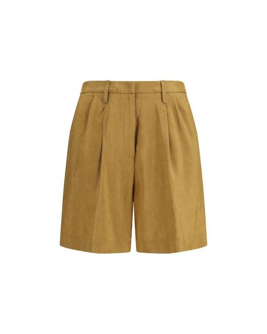 Forte_forte Natural Beige Linen Bermuda Shorts