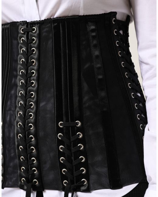Dolce & Gabbana White Black Lace