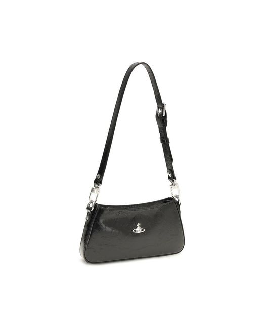 Vivienne Westwood Black Calf Leather Bos Taurus Shoulder Bag