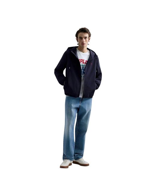 Replay Blue Polyester Shell Jacket for men