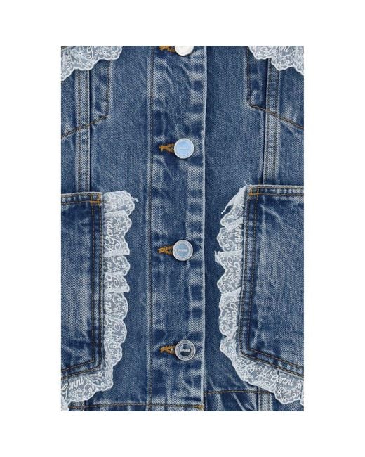 Ganni Blue Cotton Denim Jacket