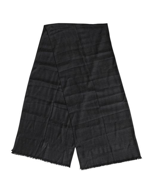 Dolce & Gabbana Black Cashmere Fringes Neck Warmer Scarf for men