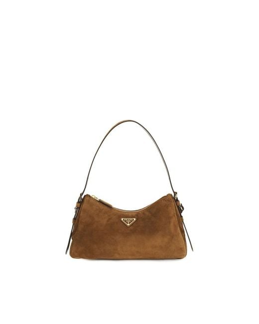 Prada Brown Calf Leather Bos Taurus Shoulder Bag