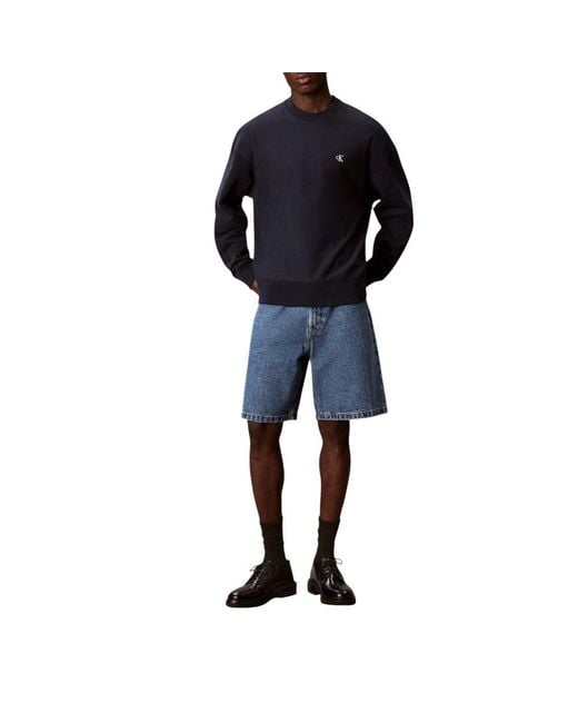 Calvin Klein Blue Cotton Sweatshirt for men