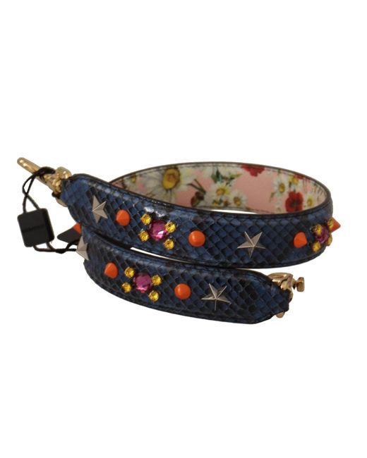 Dolce & Gabbana Black Elegant Python Leather Bag Strap