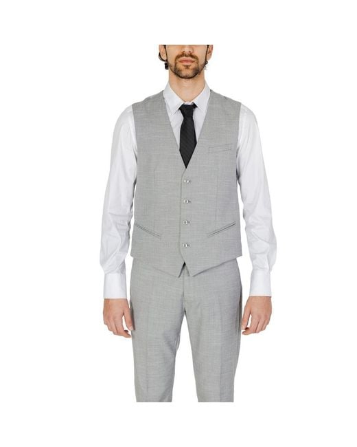 Antony Morato Gray Polyester Waistcoat for men