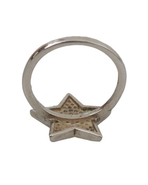 Nialaya Gray Clear Cz Star 925 Ring Silver Ny102
