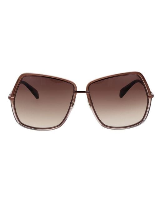 Max Mara Brown Metal Sunglasses