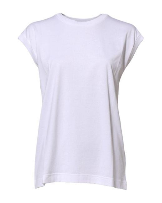 Dolce & Gabbana Purple White Cotton Sleeveless Tank T