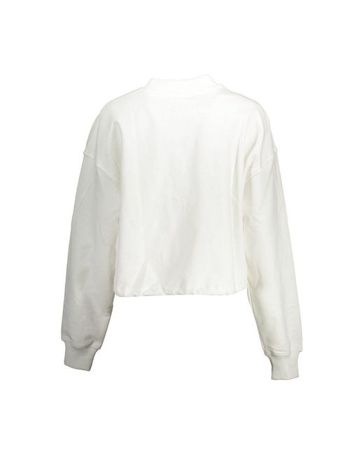Calvin Klein White Bianco Cotton Woman Sweatshirt