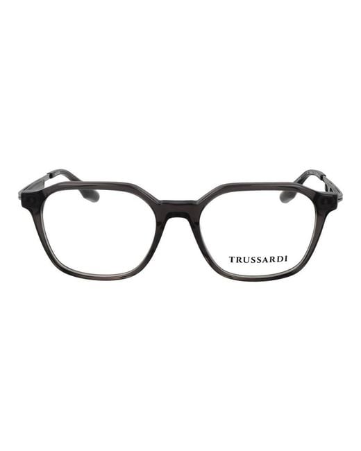 Trussardi Black Gray Acetate Glasses (frames) for men