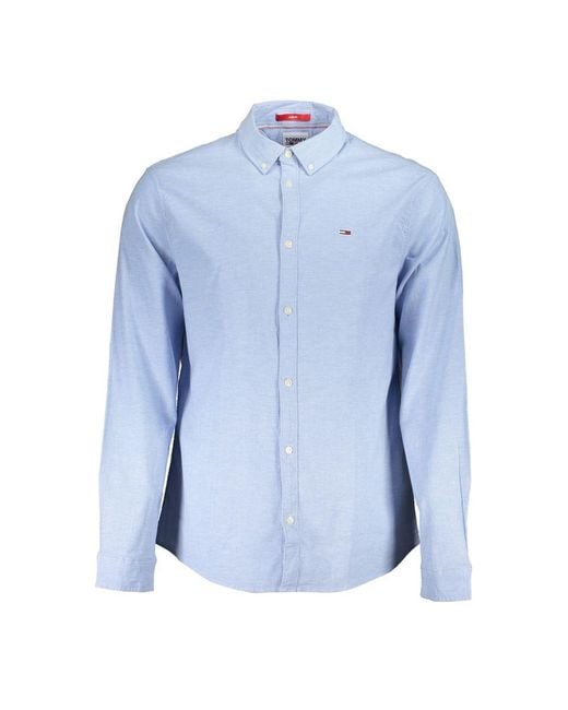 Tommy Hilfiger Blue Elegant Slim Fit Button-Down Shirt for men