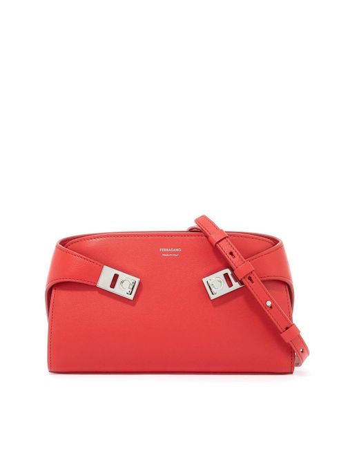 Ferragamo Red Hug Shoulder Bag With Strap