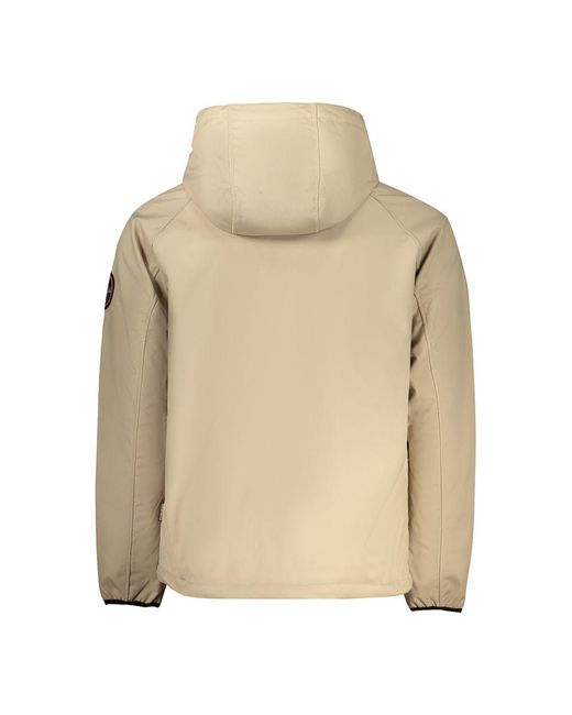 Napapijri Natural Beige Polyester Jacket for men