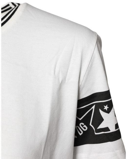 Dolce & Gabbana White #dgmillennials Cotton Crewneck T for men