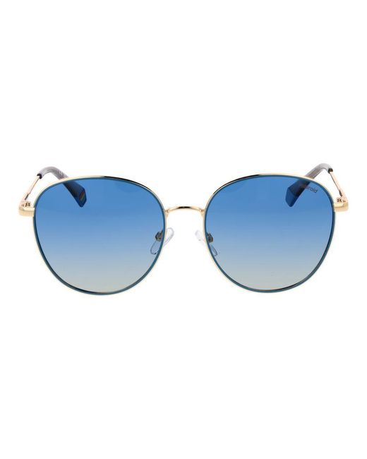 Polaroid Blue Gold Metal Sunglasses