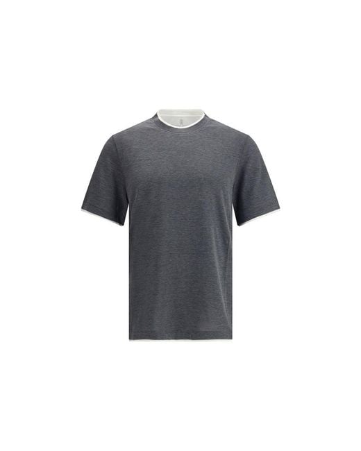 Brunello Cucinelli Gray Silk T for men